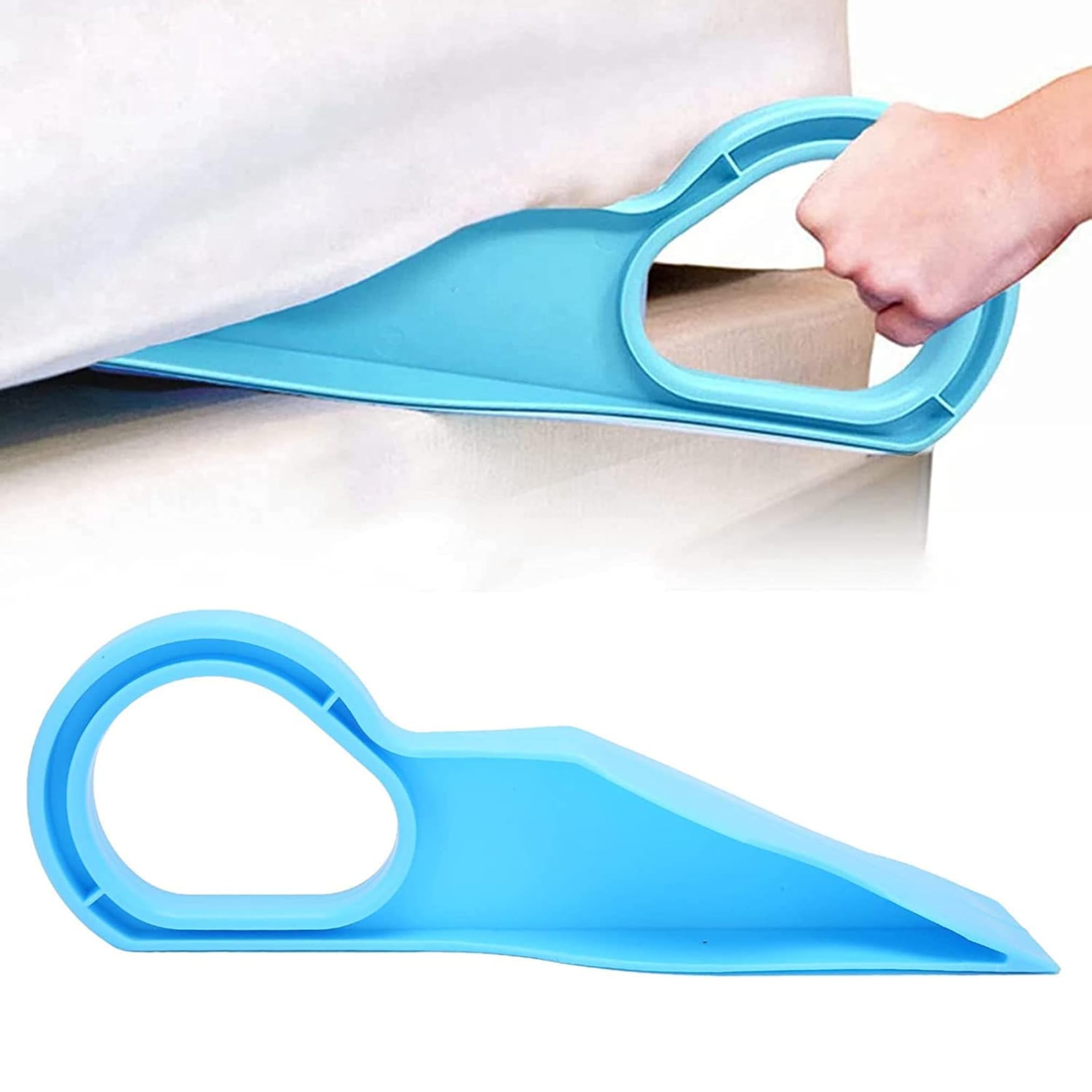 POPSHY Bed Making Tool - Durable Bed Maker Tool to Keep Sheets in Place - No More Lifting The Mattress, Bedsheet Tucker Tool (Pack of 2, Blue, Plastic)