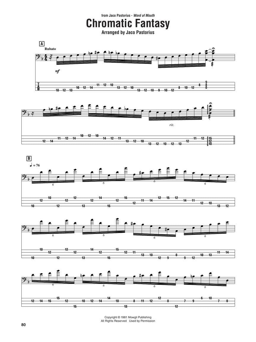 Jaco Pastorius Omnibook for Bass Clef Instruments Transcribed Exactly from His Recordings