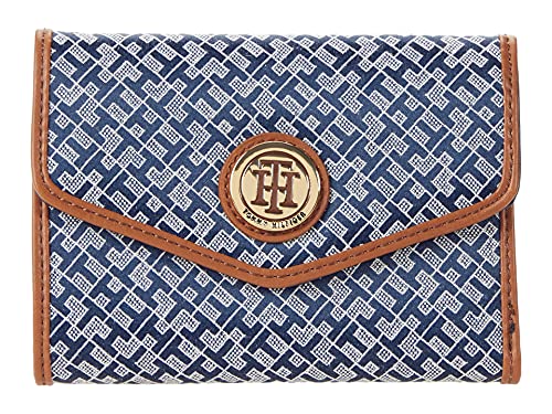 Tommy Hilfiger Large-Medium Envelope Wallet-Mini Geometric Jacquard Navy/White/Cognac One Size