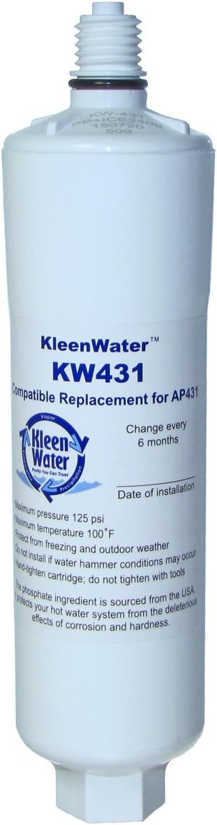 KleenWater KW431 Hot Water System Protector Replacement Cartridge Compatible with Aqua-Pure Model AP431 Using Aqua-pure AP430SS