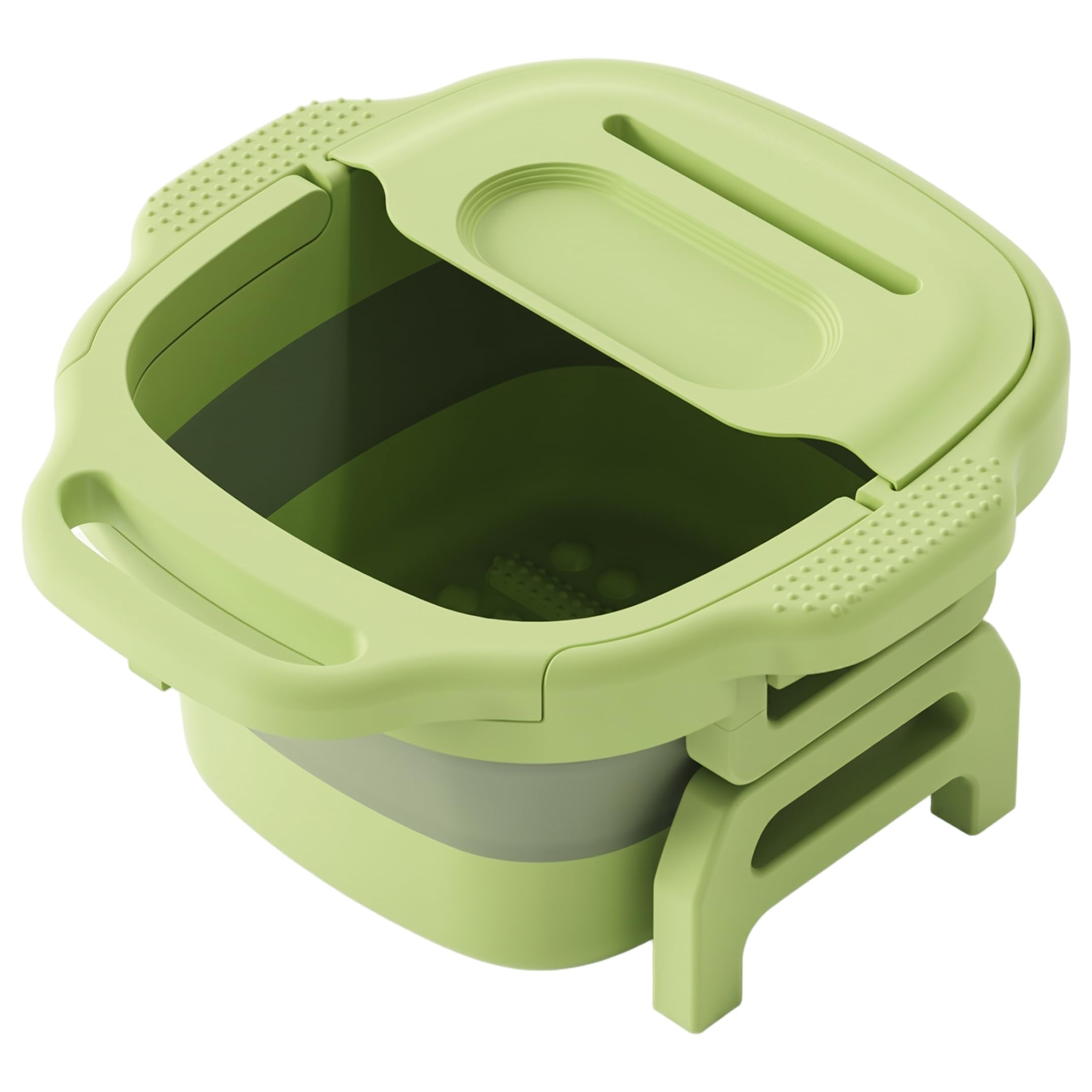 Bañera plegable para remojar los pies lavabo portátil con nodos de masaje verde 5