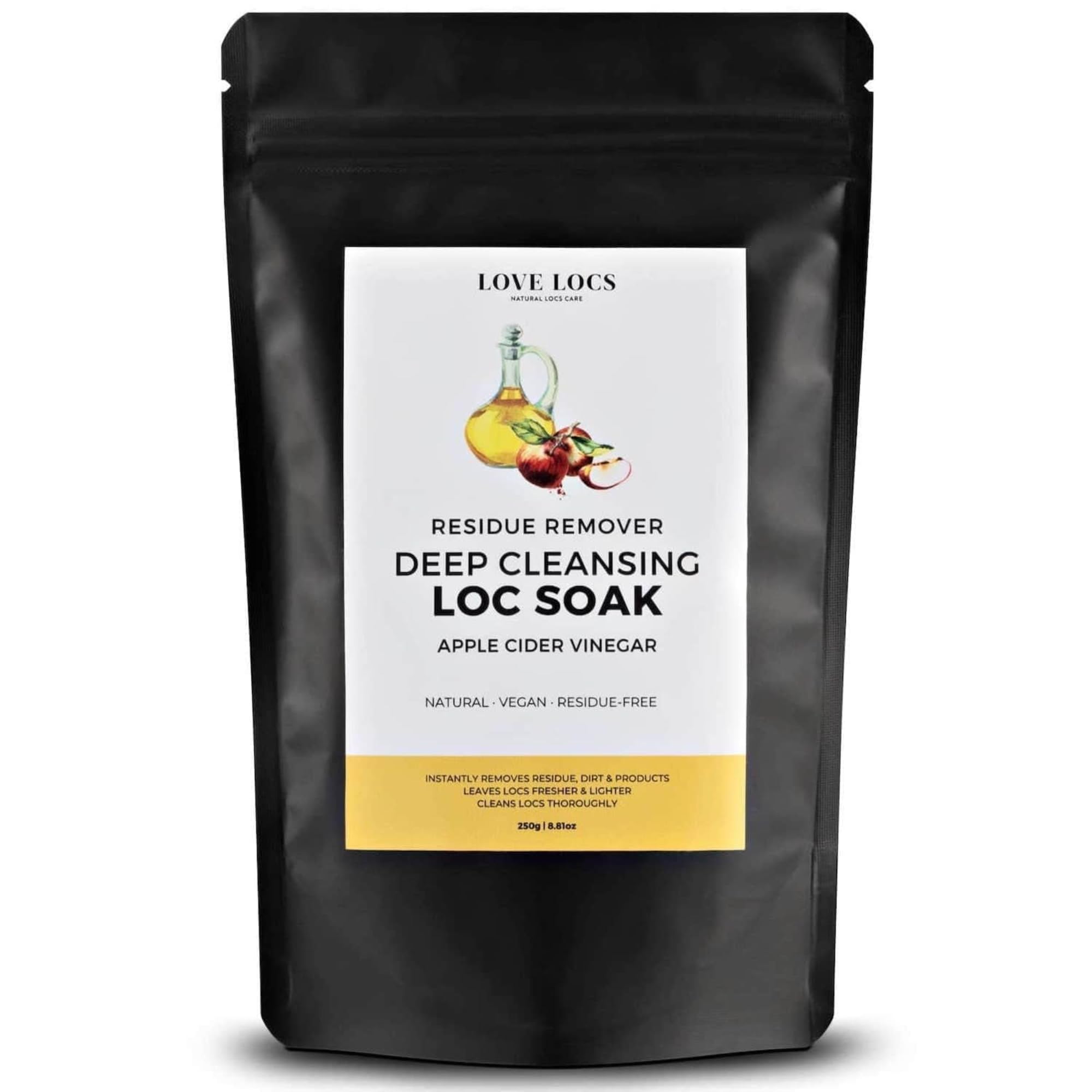 Love Locs Poudre Détox Dreadlocks au Vinaigre de Cidre de Pomme | Bain Détox Locks et Dreads | Nettoyant Clarifiant Cuir Chevelu | Soin Naturel Sans Résidus pour Dreadlocks