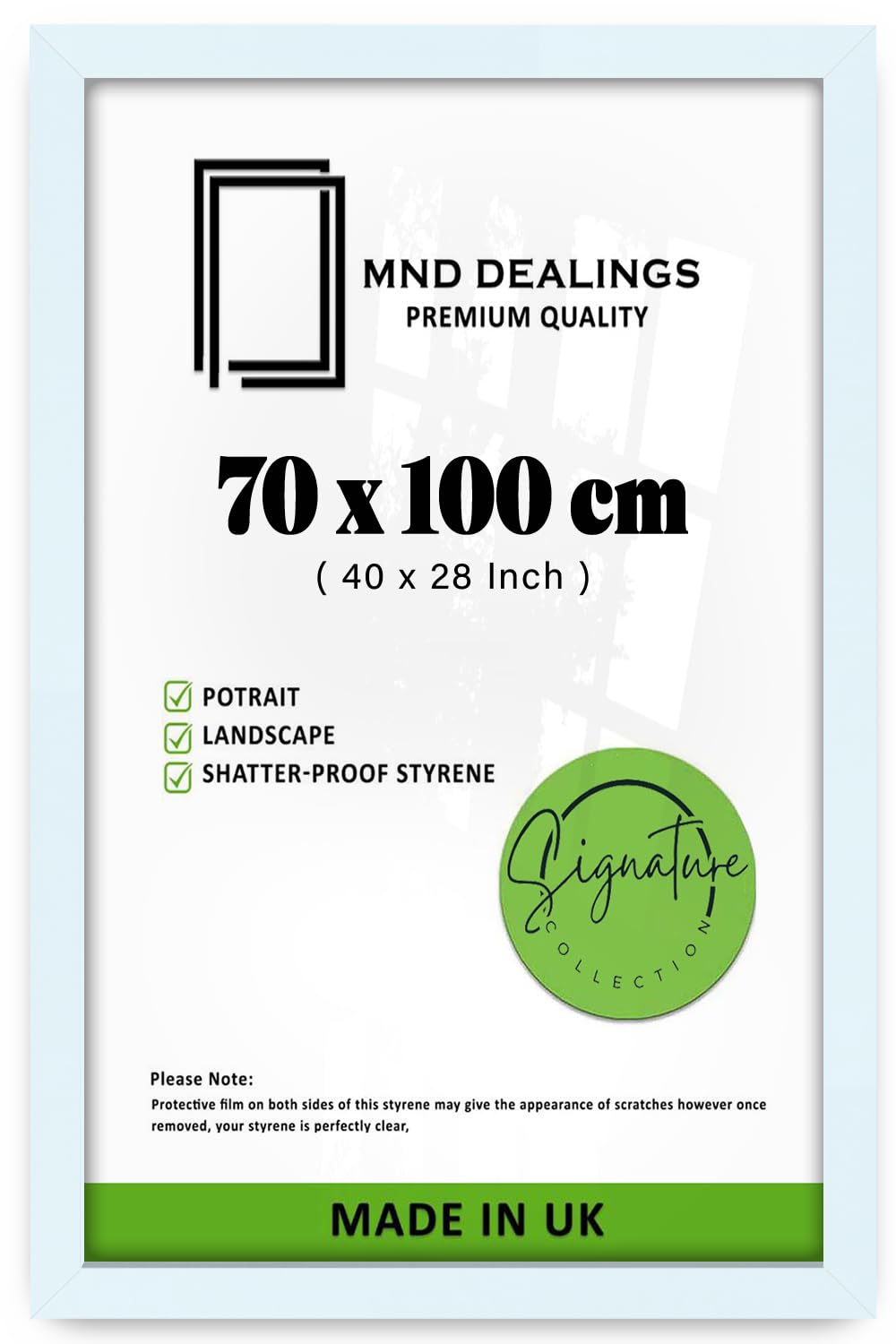 Mnd Dealings White | 100 X 70 Cm Picture Frame Home Office Livingroom Décor 40X28 Inch Frame Certificate Jigsaw Puzzle (70 X 100 Cm) [ ]