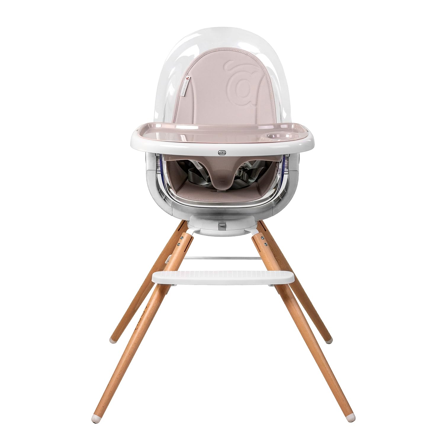 Asalvo Trona Evolutiva Bebe ADRIÀ Hasta 36 Meses. Trona Bebe con Asiento Elevador. Trona Evolutiva con asiento ergonómico. Silla Bebe Comedor Asiento Giratorio 360º. Trona Bandeja Extraíble. Beige