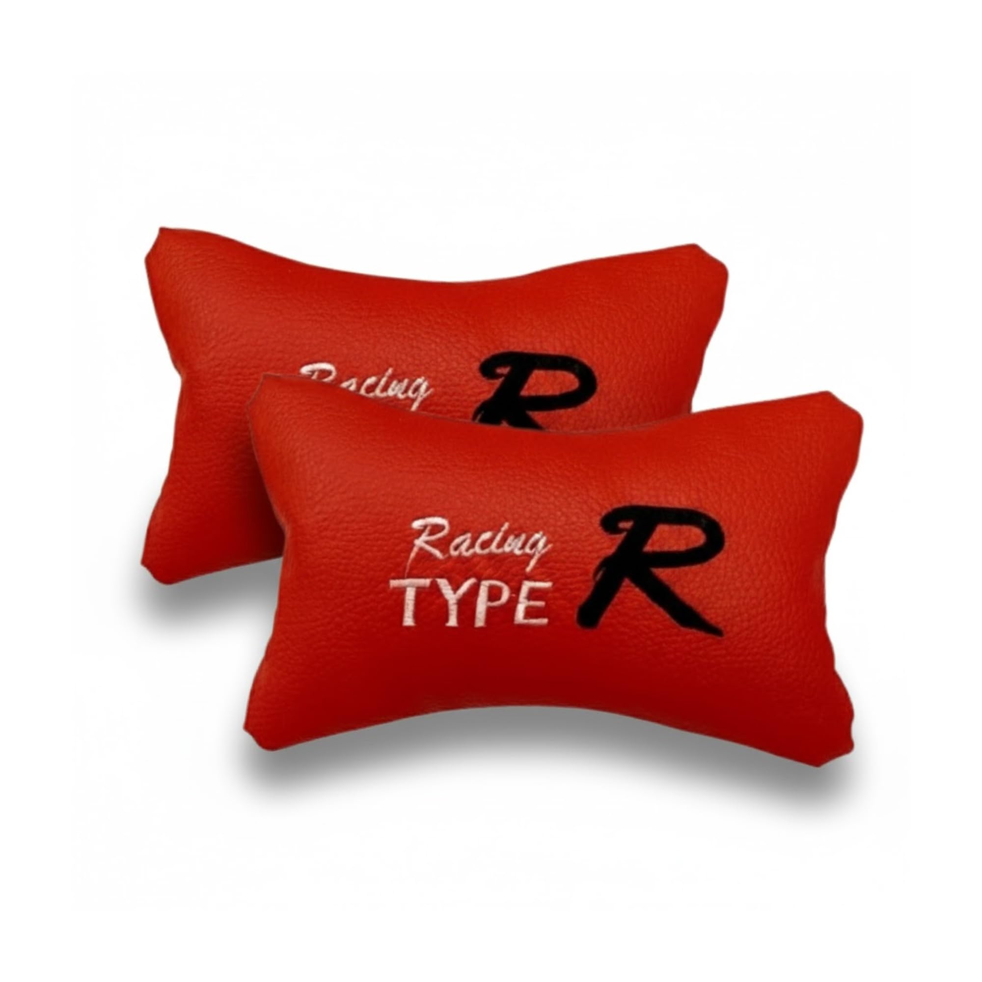 Adroitz Universal Car Neck Rest Pillow/Cushion Set Headrest Pain Relief Support with Adjustable Strap Faux Leather Car Cushion for All Cars Pillow for Comfortable Car Rides Pack of 2 Pieces