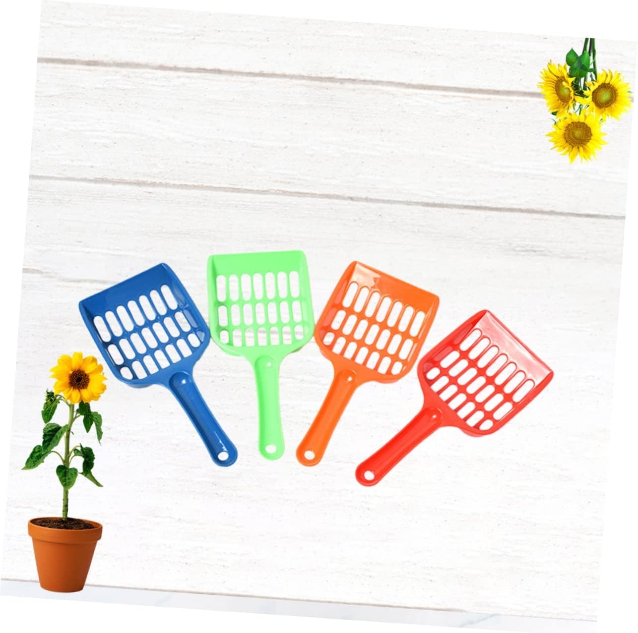 VANZACK 8pcs Plastic Cat Litter Scoop Handle Litter Cleaning Tool for Pet Waste Plastic Material Random Colors for Cat Pans