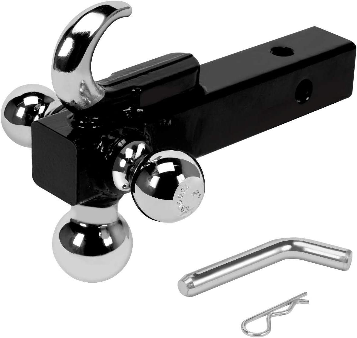 BIGTUR TriBall Hitch with Hook Trailer Hitch Ball Receiver
