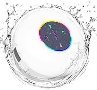 Vista 11 de Altavoz de ducha Bluetooth con LED – Altavoz mini inalámbrico portátil con micrófono y ventosa, resistente al agua IPX4 para ducha, viaje, piscina