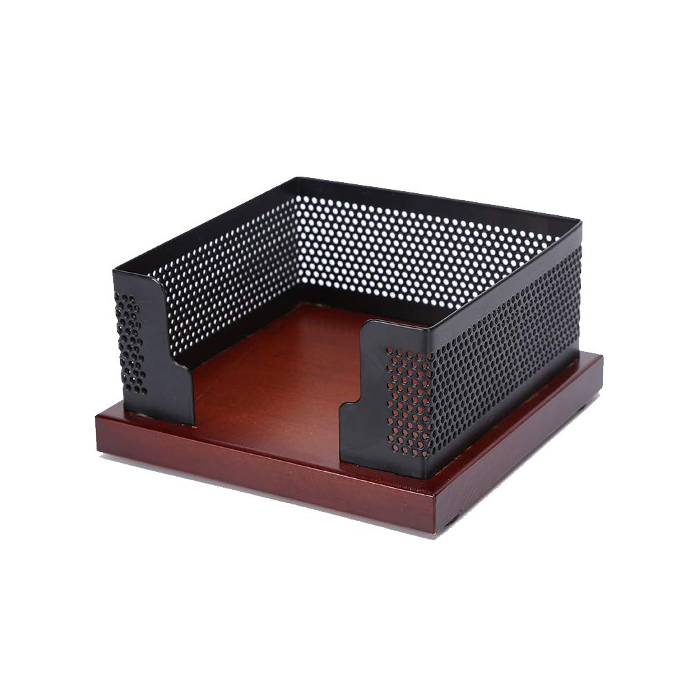 BuqooWooden Post It Notes Holder,Weight is 0.44 Pounds, with Non-Slip Base, Post It Note Dispenser for Office and Home(Walnut)