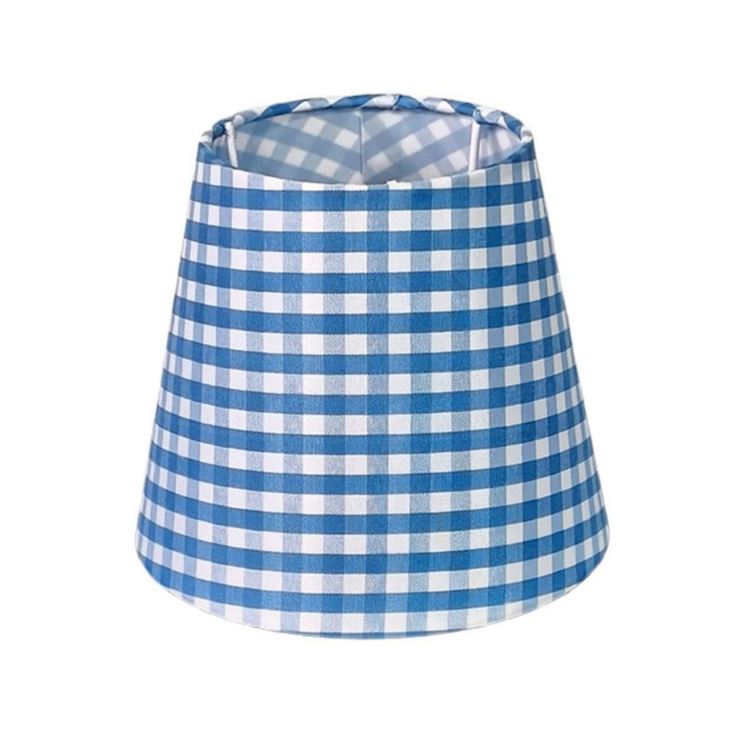 Checked Gingham Lampshade Small Textile Lampshade Classic Lamp Shade Aesthetic for Reading Nook, 10x15x13 Blue Plaid-image-6