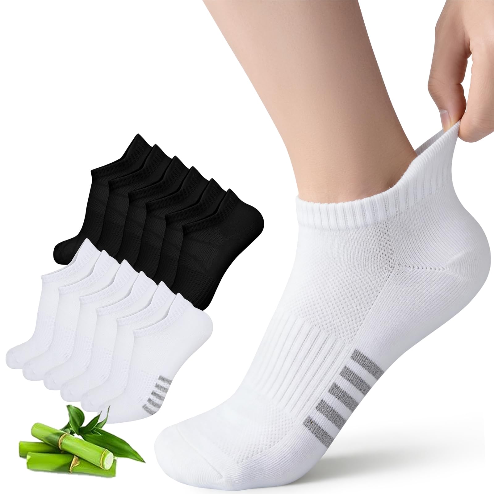 Briyat Bambus Socken Damen Sportsocken 39-42 Sneaker Socken Damen 35-38 Weiche Atmungsaktive Kurzsocken 6 Paar Für Alltag und Sport Geschenkidee