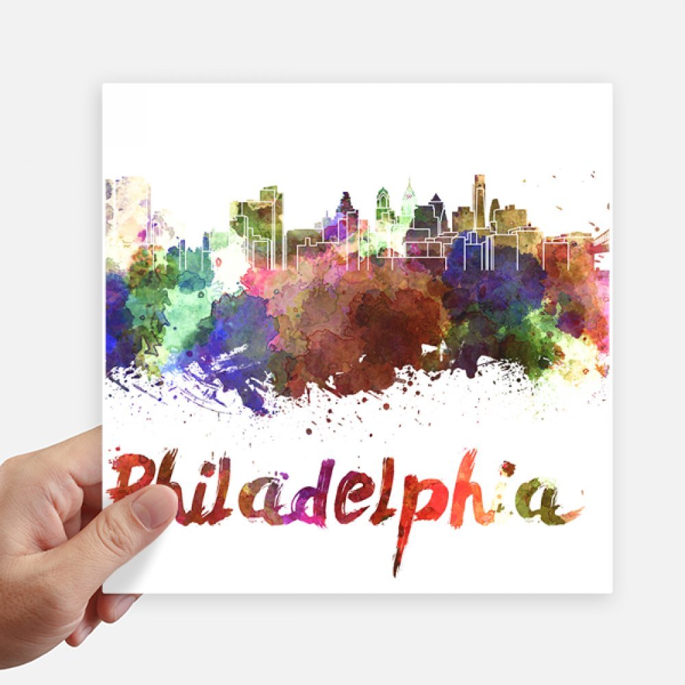 Sticker Philadelphie Aquarelle 20CM pour Déco Murale Chambre et Customisation de Valise