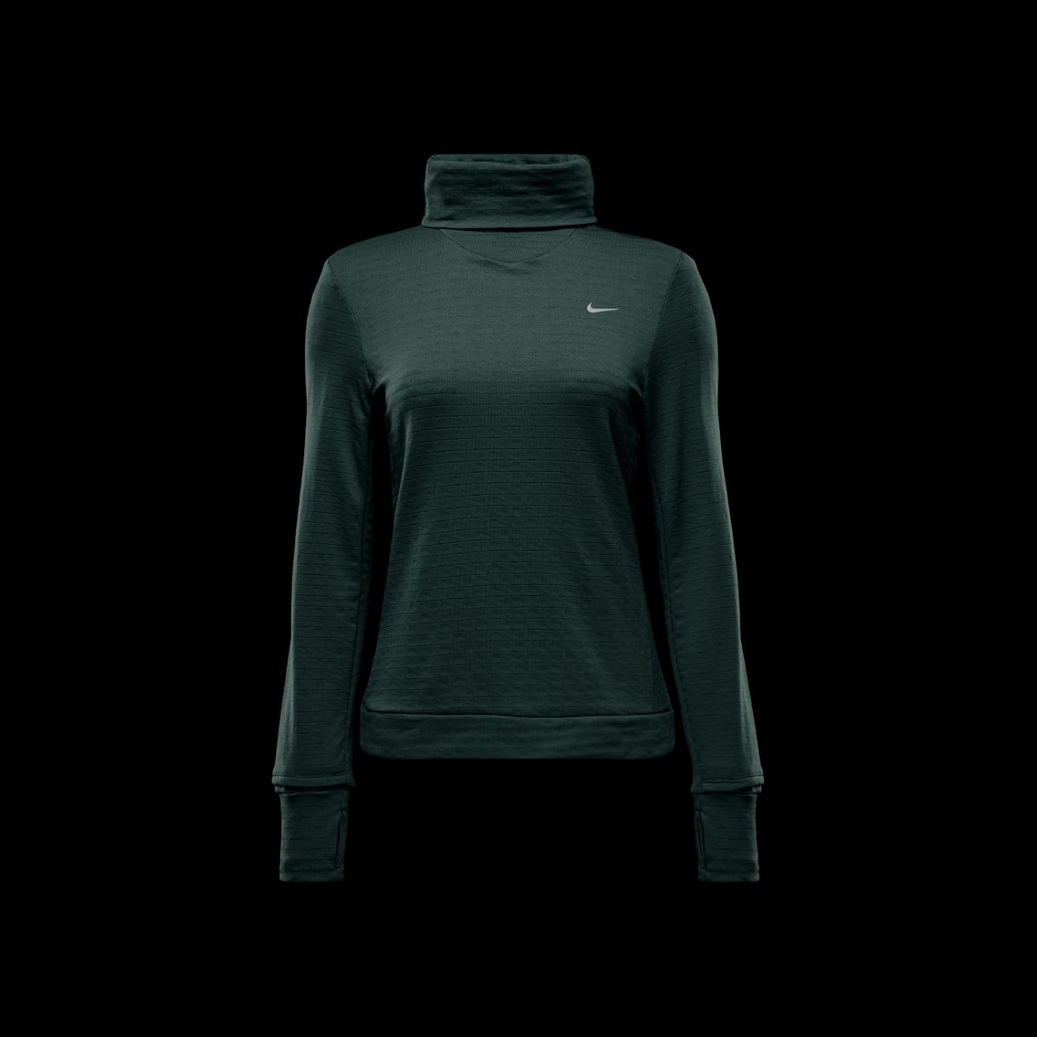 Women's Therma-FIT Element Swift Turtleneck Running Top (338 - Vintage Green/Reflective Silver) - Image 5
