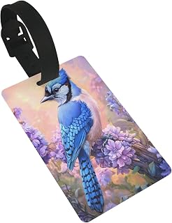 Blue Bird Flowers Luggage Tags Name Id Label Suitcase Tags, Ideal for Travel Cruise Backpacks Bag
