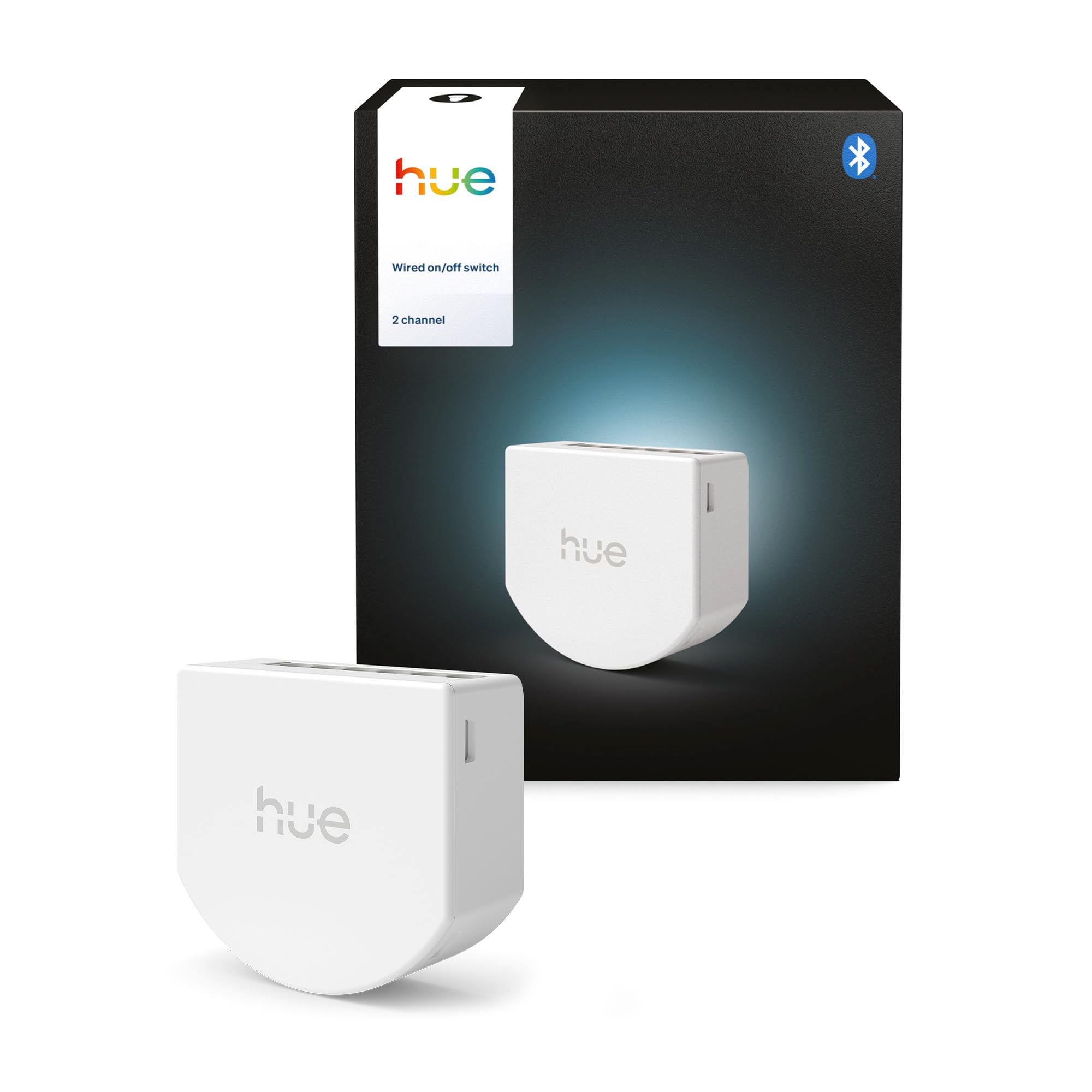 Philips Hue Interruttore On/Off Con cavo, 1 Pezzo, 2 Canale, per luci non smart, Timer e Programmazioni, Connessione Affidabile, App, Comandi vocali, Funziona con Apple Home, Google Home, Alexa