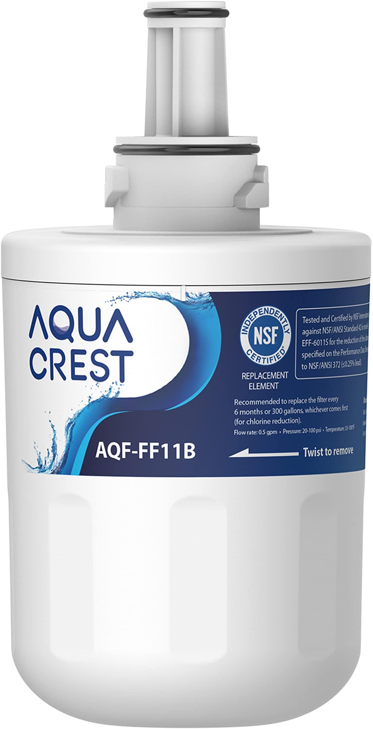 AQUA CRESTDA29-00003G Fridge Water Filter, Compatible with Samsung Aqua Pure Plus DA29-00003G DA29-00003B DA97-06317A DA61-00159A HAFCU1/XAA HAFIN2/EXP APP100 WF289, Package May Vary (1)