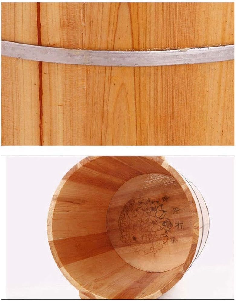 Baño de pies de madera con tapa y taburete miniatura 5