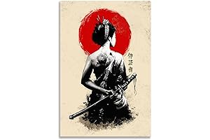 XDTIOPIMY Retro Asian Art Posters Geisha Samurai Decor Japanese Wall Decor Contemporary...