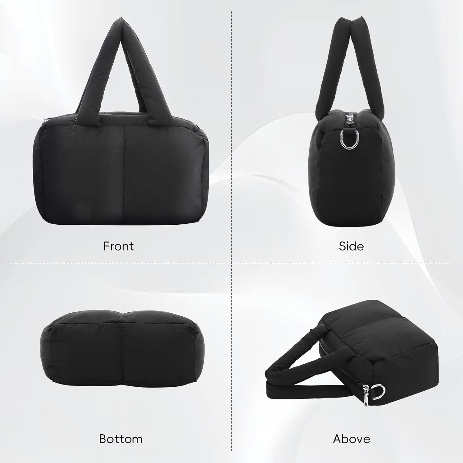 Emprier Puffer Tote Bag for Women Quilted Crossbody Handbag with Detachable Strap Nylon Shoulder Purses - Image 6