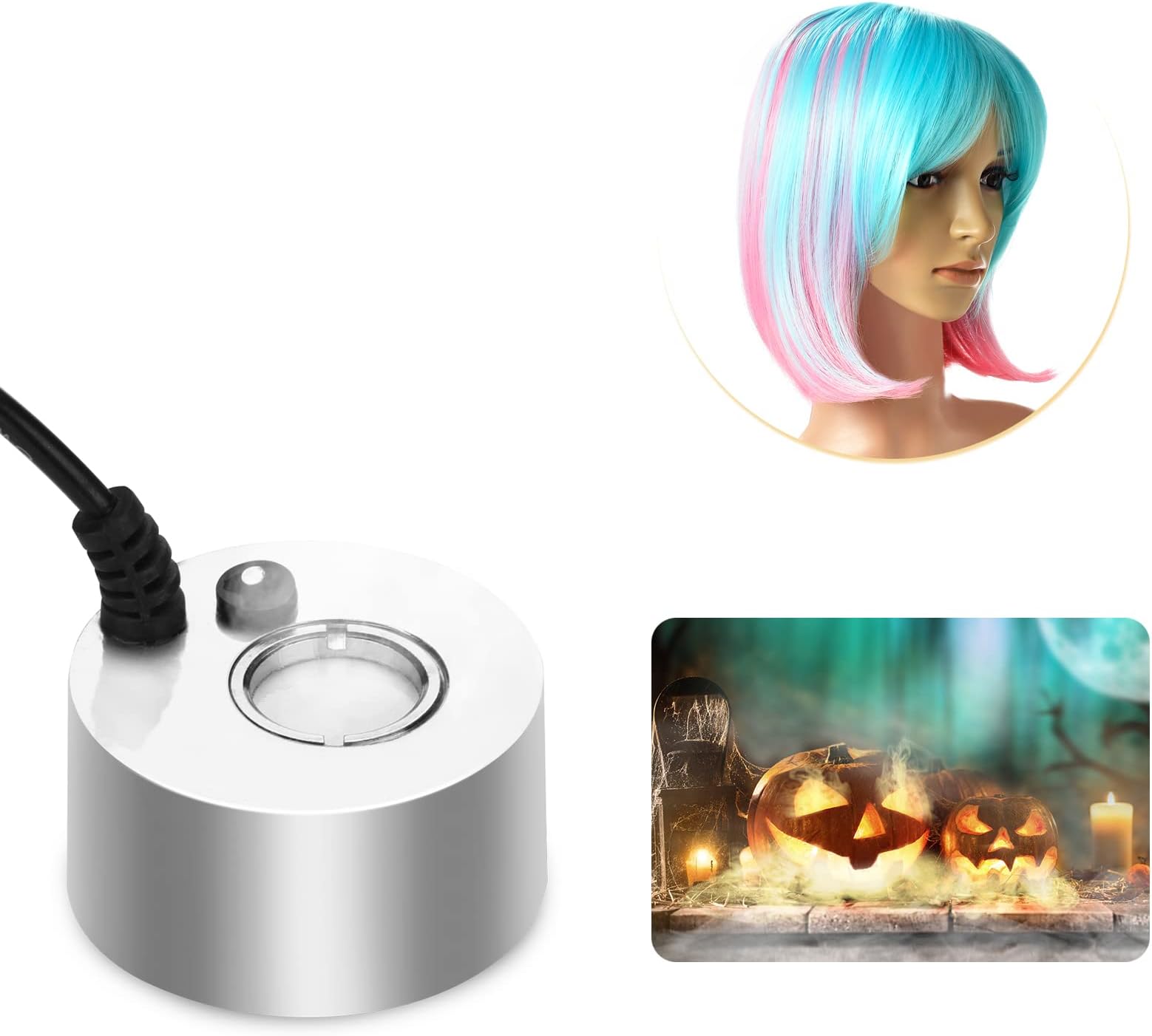 AGPTEKAluminum Mist Maker Bundle with Multi-Color Ombre Short Bob Wig