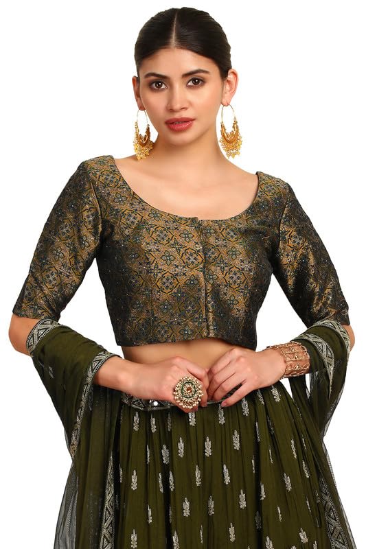 Image of Soch Womens Woven Design Silk Blend Padded Blouse