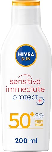 NIVEA SUN Sensitive Immediate Protect Lotion SPF50 Sunscreen, 200ml