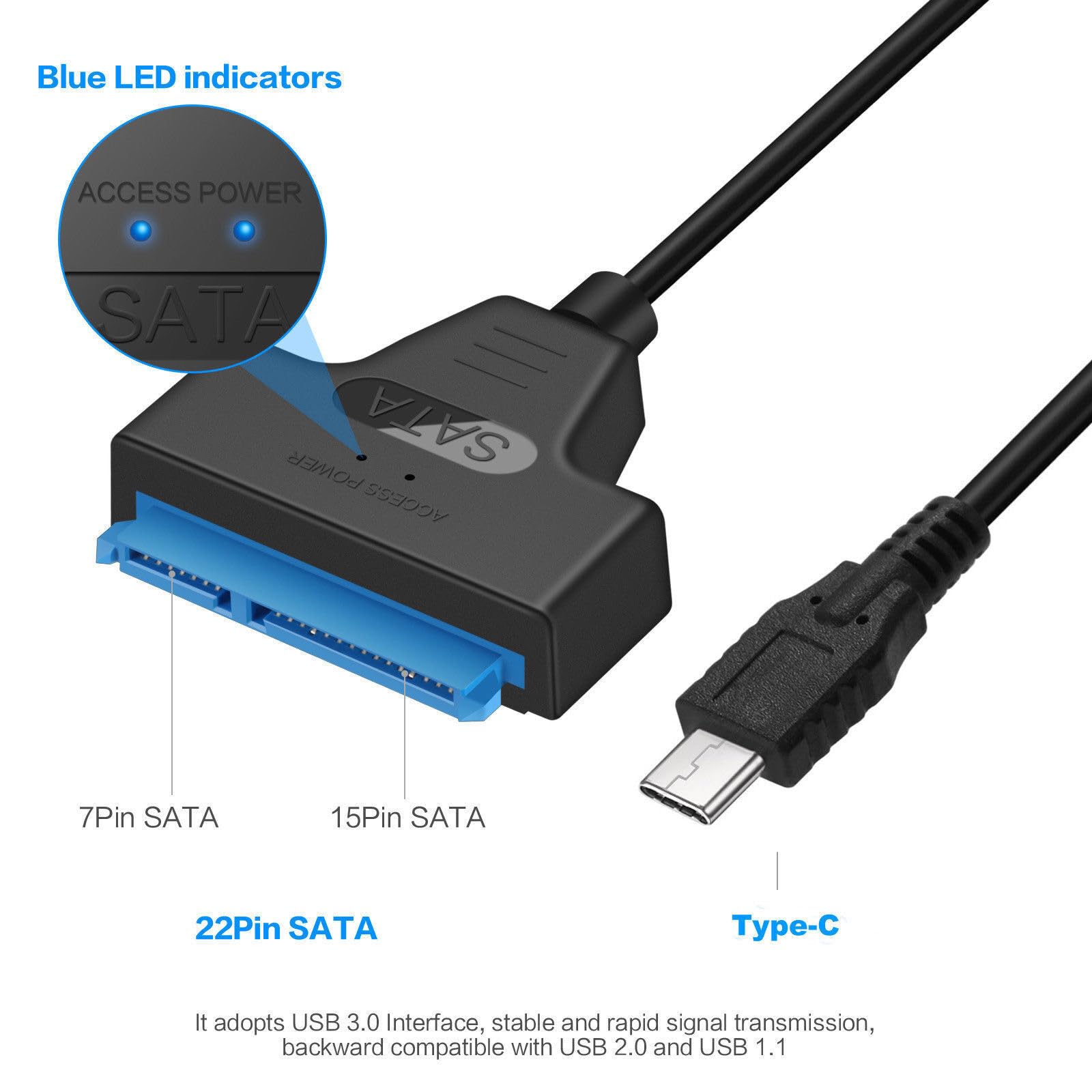 Amazon.com: NTQinParts USB 3.1 Type C to SATA III HDD SSD 2.5