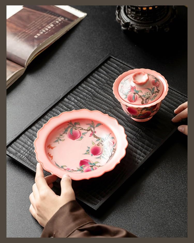 Zestaw filiżanek do herbaty Honey Peach Master Teacup w stylu chińskim Kung Fu, ceramicznych, porcelanowych filiżanek do herbaty, chińskiego zestawu do tradycyjnej ceremonii parzenia herbaty (Miodow