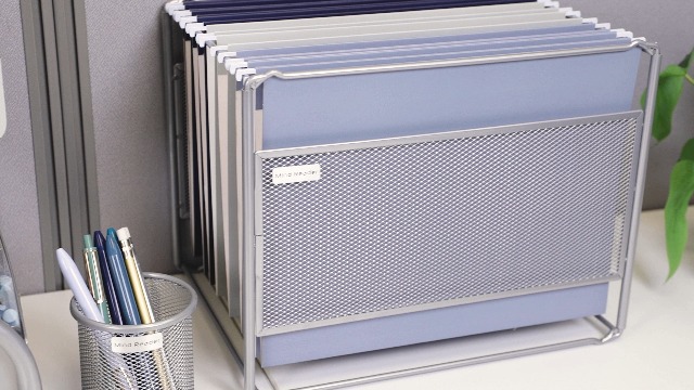 Netuno Wall File Holder Silver Metal Organiser A4 43.5 X 7.8 X 30.8 Cm 17.1 X 3.1 X 12.1 Inch Office School Home Modern Durable - View #2