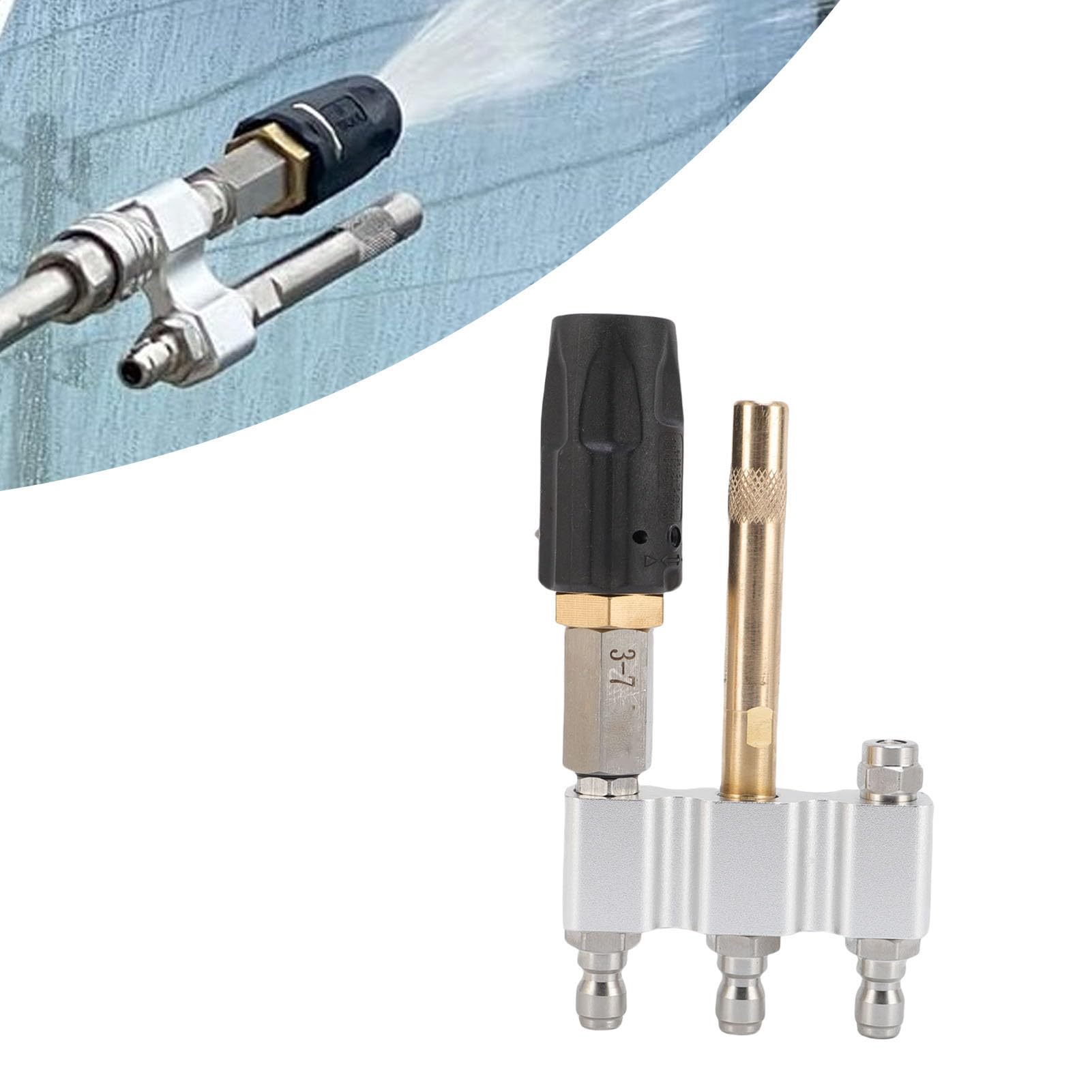 SIXRUN Ugello a Spirale M5 Punta a Lunga Portata Regolabile Efficiente per Detergenti Professionali Acciaio Inossidabile Adatto per Idropulitrici Ad Alta Pressione da 3-7 GPM
