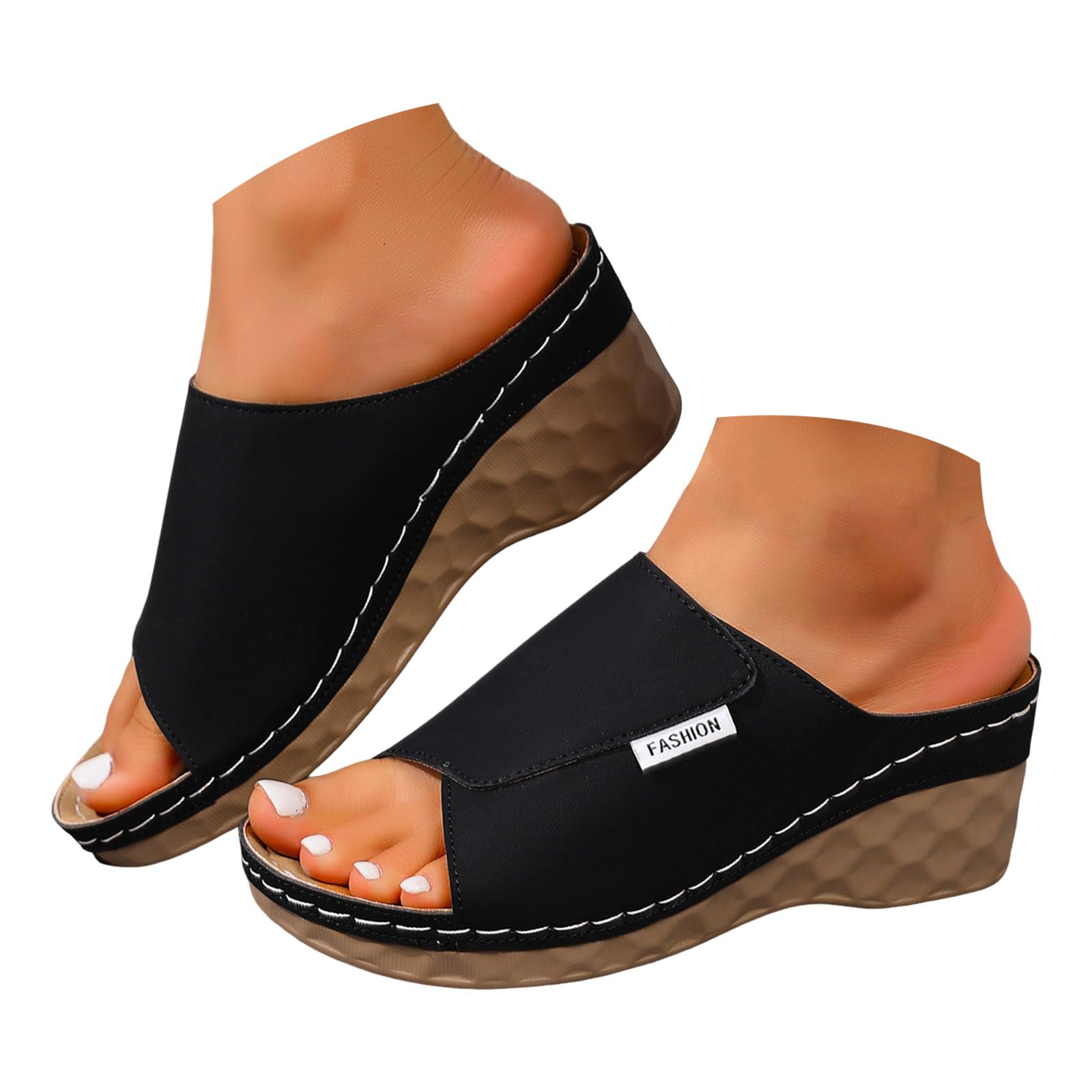 Sandals Womens Flip Flops 2026 Beach Slip On Open Toe Wedge Sandals for Women Dressy Summer Casual Comfortable Wedges Slippers — view 8