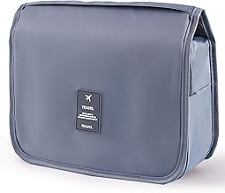 Travel Toiletry Bag for Women, Hanging Toiletry Bag with Multi-Pockets,Toiletry for Traveling Easy Clean, Travel Organizer Bag Gray