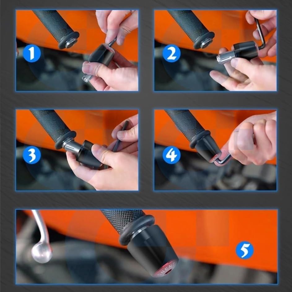 Manubrio Antiscivolo Per Moto YZF600R Thundercat 1995-2008 | In Alluminio CNC E Gomma | Colore Arancione - Foto 7