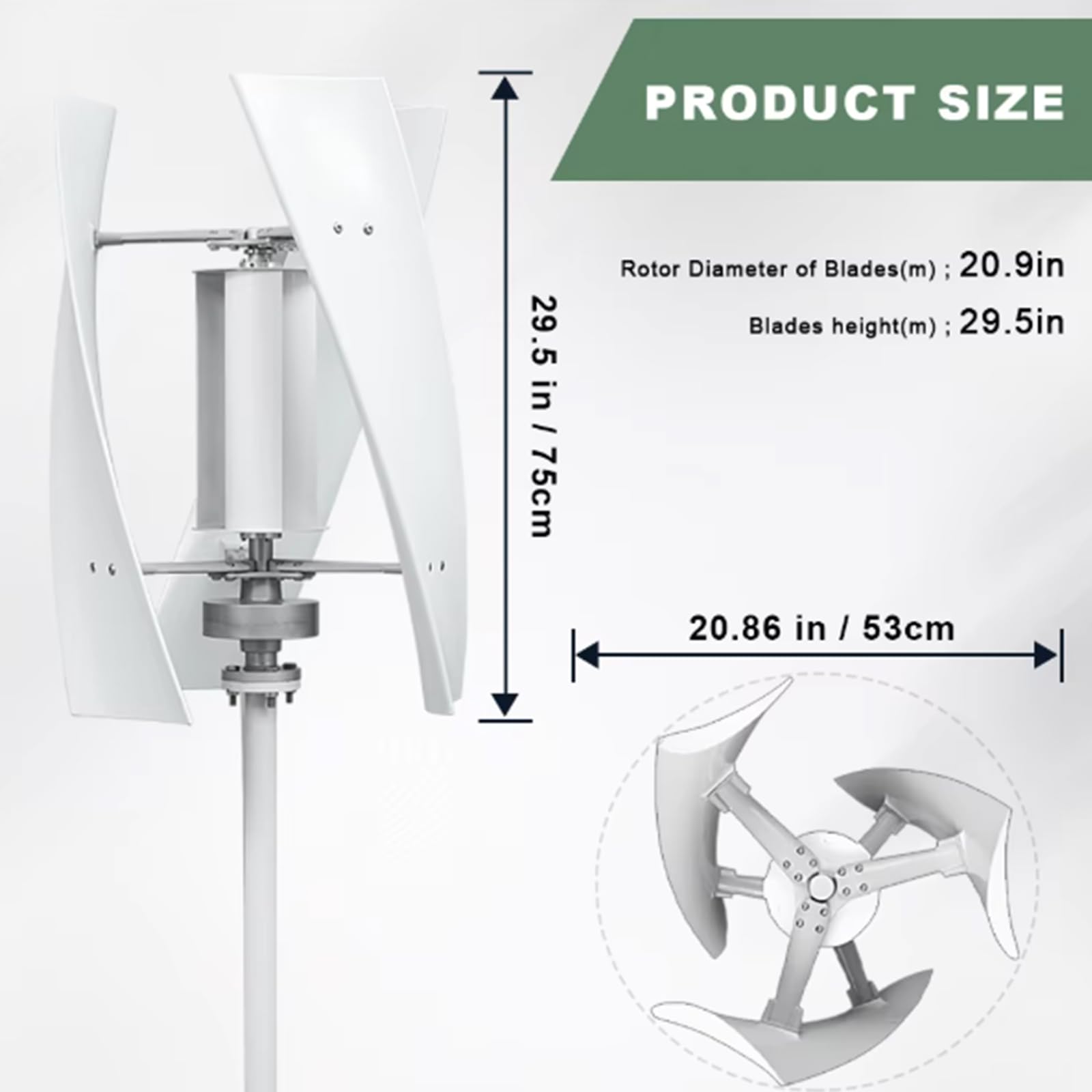 2000W Effizienter Vertikaler Windturbinengenerator, Für Zuhause 12V 24V 48V 220V AC Permanentmagnet-Windgenerator Mit Wechselrichter/MPPT-Controller
