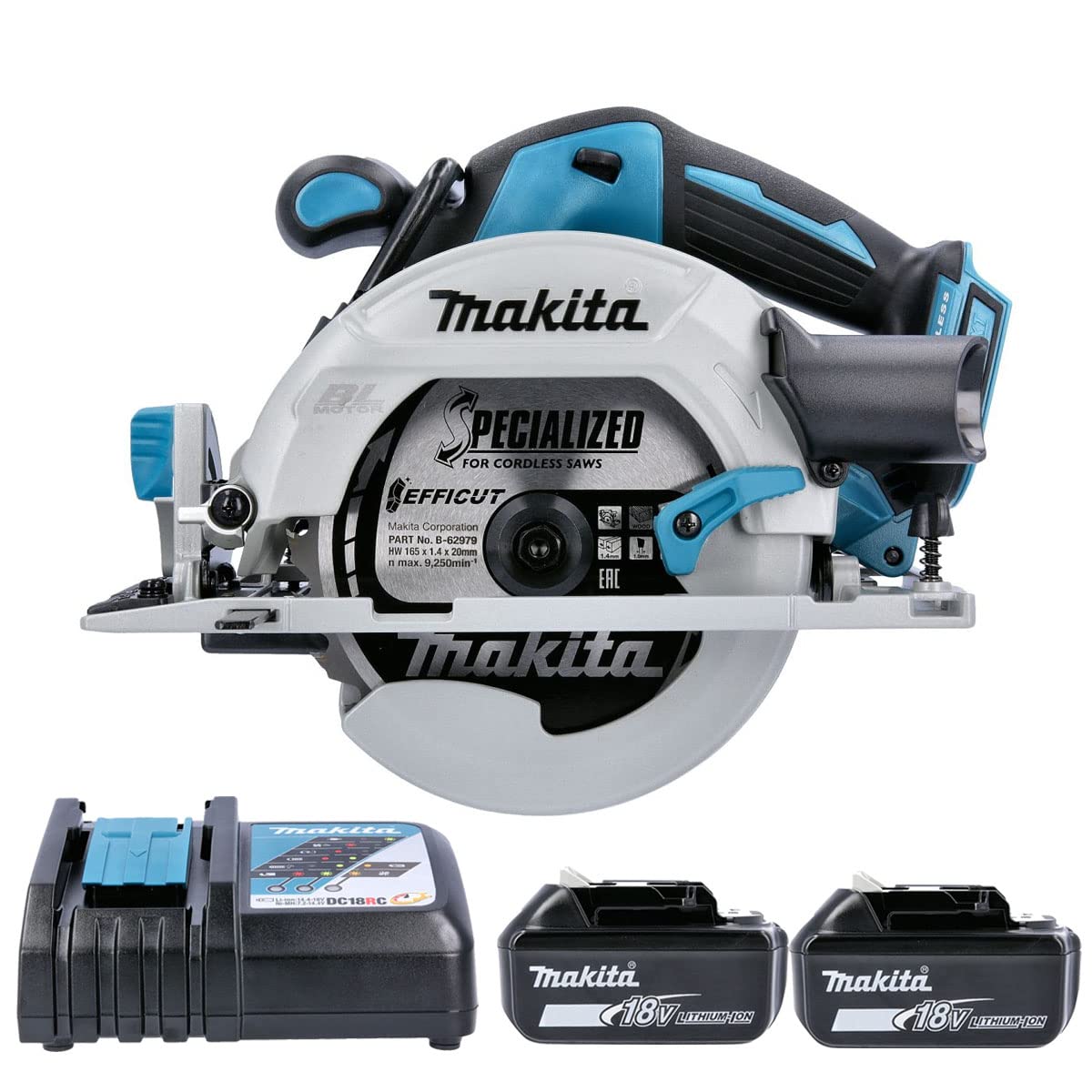 Makita DHS680Z 18V Brushless Circular Saw with 2 x 5.0Ah Batteries & Charger