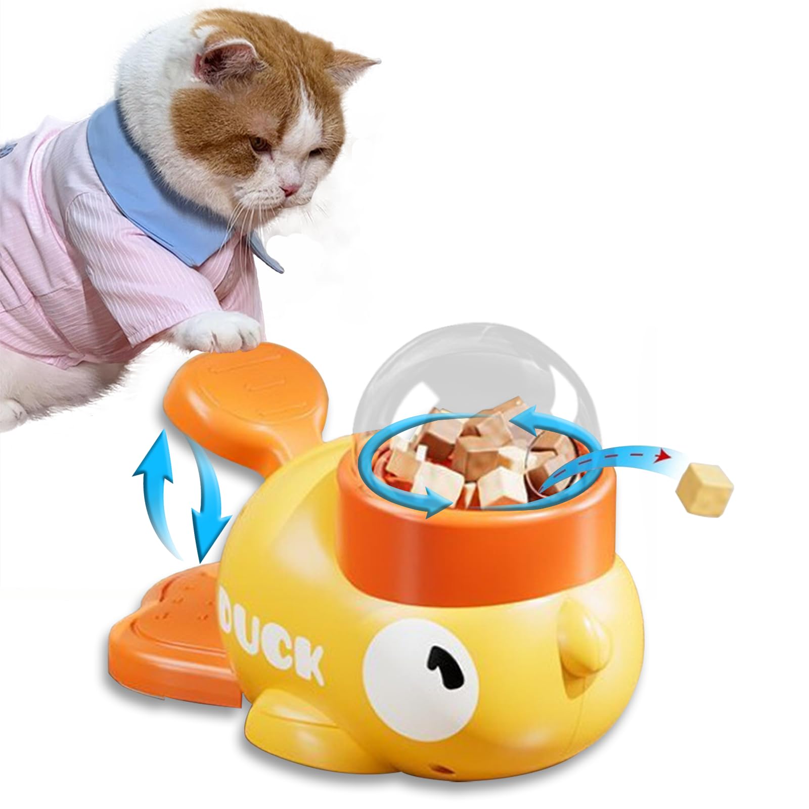 laiqianle 自動給餌器 犬 知育玩具 黄色のアヒル給餌器 2in1 ペット知育おもちゃ ペットインタラクティブエンターテイメント ペット給餌おもちゃ 犬用知育玩具 餌入れ 玩具 早食い防止 運動不足対応 お手入れ簡単 蓋3個入り