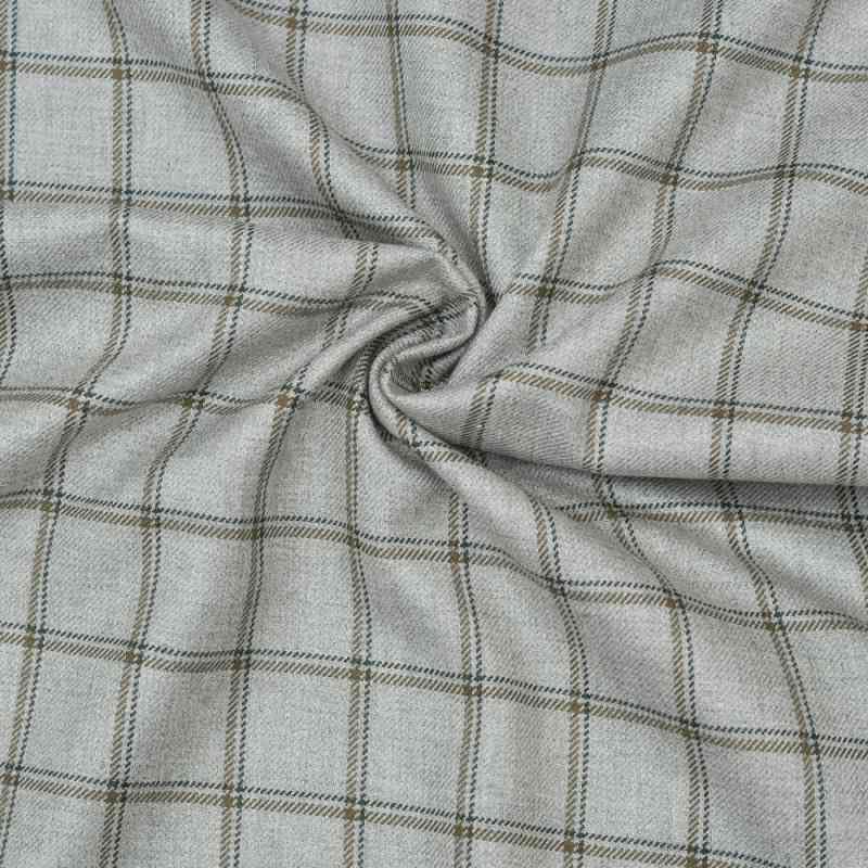 Woolen Tweed Blazer Fabric, 2 Meters Length, 148 cm Width, Ideal for Blazers, Waistcoats, and Kotis, Gray Black Checks