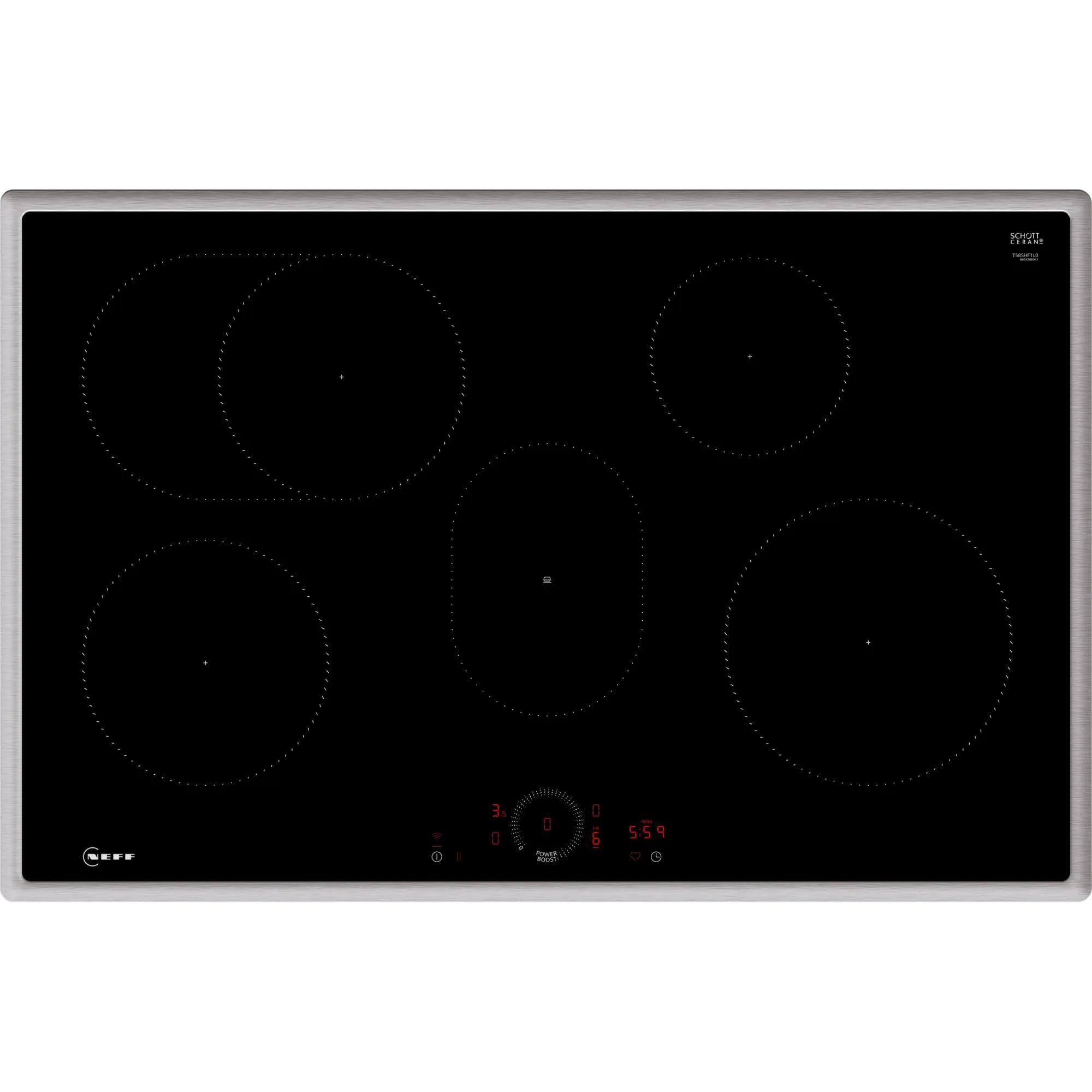 NEFF BTX48PIB0, Einbau-Herd-Set bestehend aus B2CCJ7AK3 Herd, 60 x 60 cm, Pyrolyse und EasyClean Selbstreinigung, Air Fry & T58SHF1L0 Induktionskochfeld, 80 cm, Bräterzone, Twist Touch