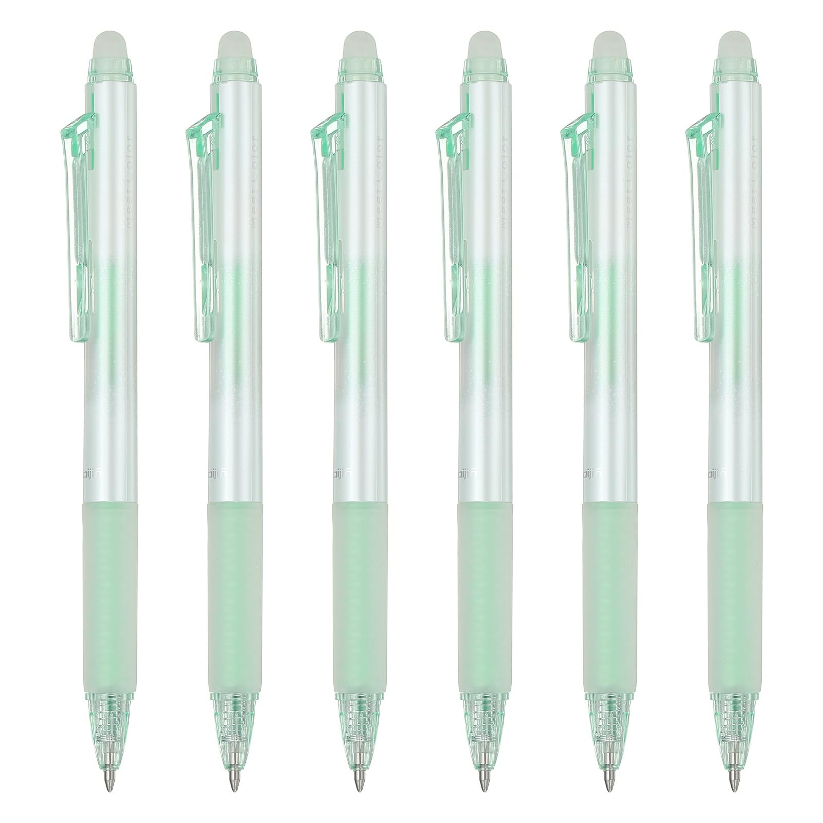 PATIKIL 6Pcs Erasable Gel Pens, 0.5mm Glitter Retractable Fine Point Heat Erasable Scented Pens Smooth Writing Markers with Strawberry Scent for Scrapbooking Painting Writing, Light Green โ image 1