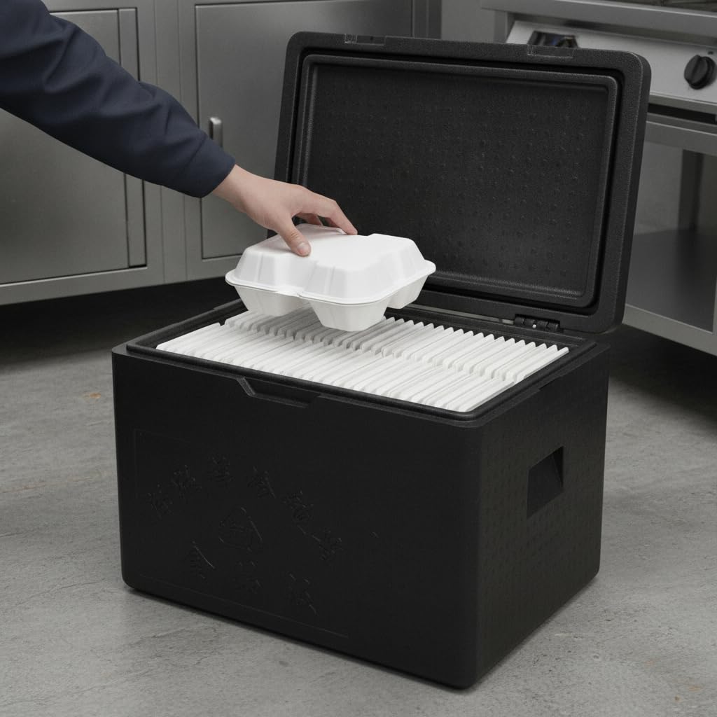 Caja Aislante para Transporte Alimentos, Aislamiento para Mantener Alimentos Calientes o Fríos, para Estudiantes, Caja Desnuda