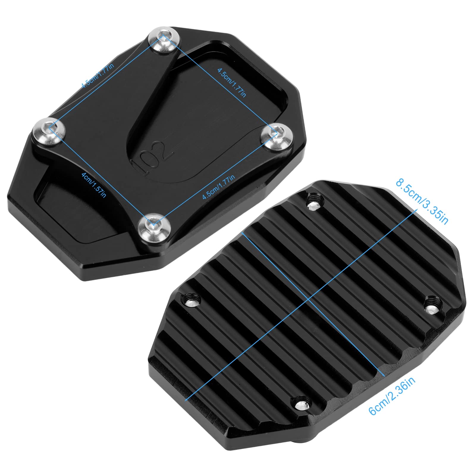 Lorababer Plaque D'extension De Béquille De Moto En Aluminium, Plaque De Support D'agrandissement De Béquille Latérale Compatible Avec T.riumph TIGER 900 Rally/Rally Pro 2021