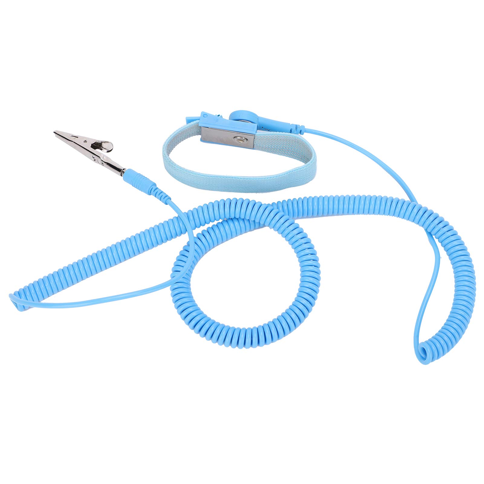 Cinturino da Polso Antistatico Comodo Strumento di Riparazione Clip per Braccialetto ESD per Elettricisti 5 M X 2,4 Mm Durevole PU Confezione da 10