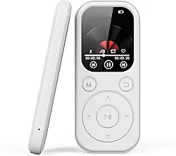 Ejoyous Leitor de MP3 Com Bluetooth 5.4, Leitor de Música Portátil Com Som HiFi Integrado Com Alto-falante HD Gravador de Voz Rádio FM para Corrida, Corrida, Viagens, (Com cartão de memória 32G)