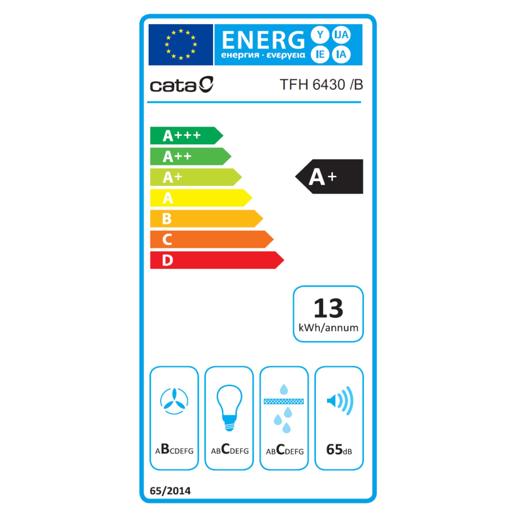 CATA TFH 6430 GWH Campana Extractora Telescópica de 60 cm, 391 m³/h, 4 Velocidades 3+1 Turbo, Control Táctil con Display, Motor Brushless, LED Regulable, Clase A+, Blanco