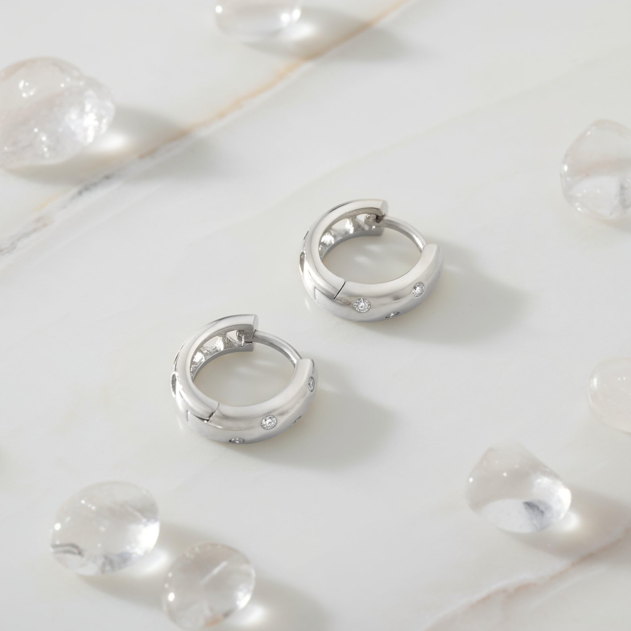 SOFIA MILANI - Pendientes para Mujeres en Plata de Ley 925 - Con Circonitas - Pendiente de Botón