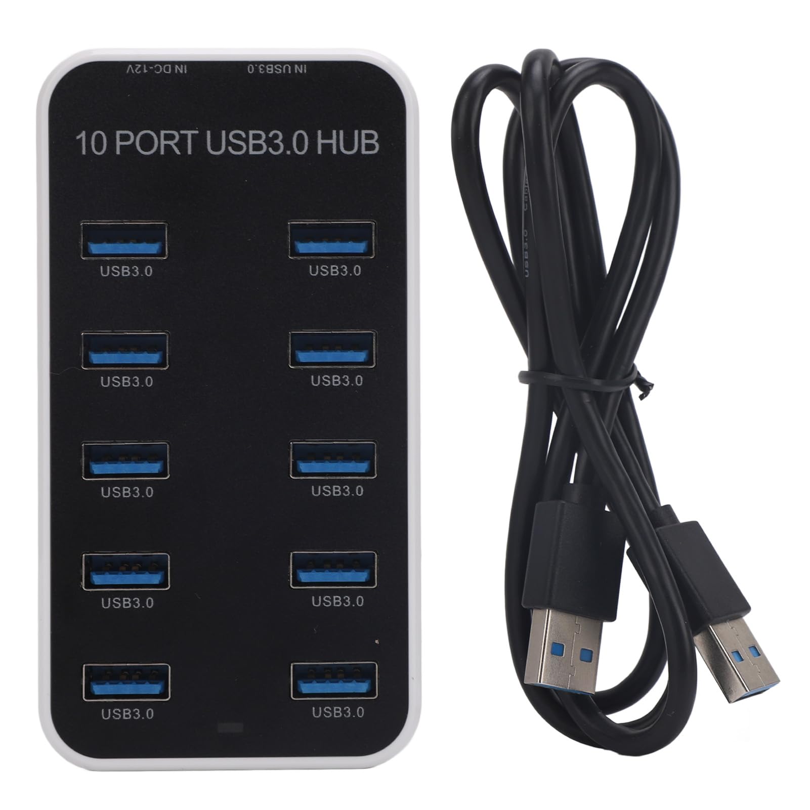 Data Hub Splitter 10 Ports USB 3.0 Szybka transmisja danych Docking Station z portem zasilającym DC12V24V dla laptopowej konsoli do gier Solidne Materiał PC ABS
