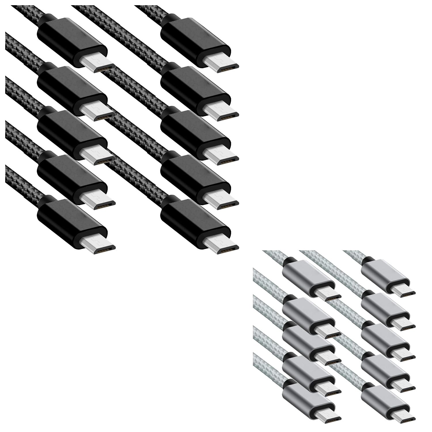iEugen Micro USB Cable, 20Pack 5FT Android Charger Cord Long Braided Sync Fast Charging Cables