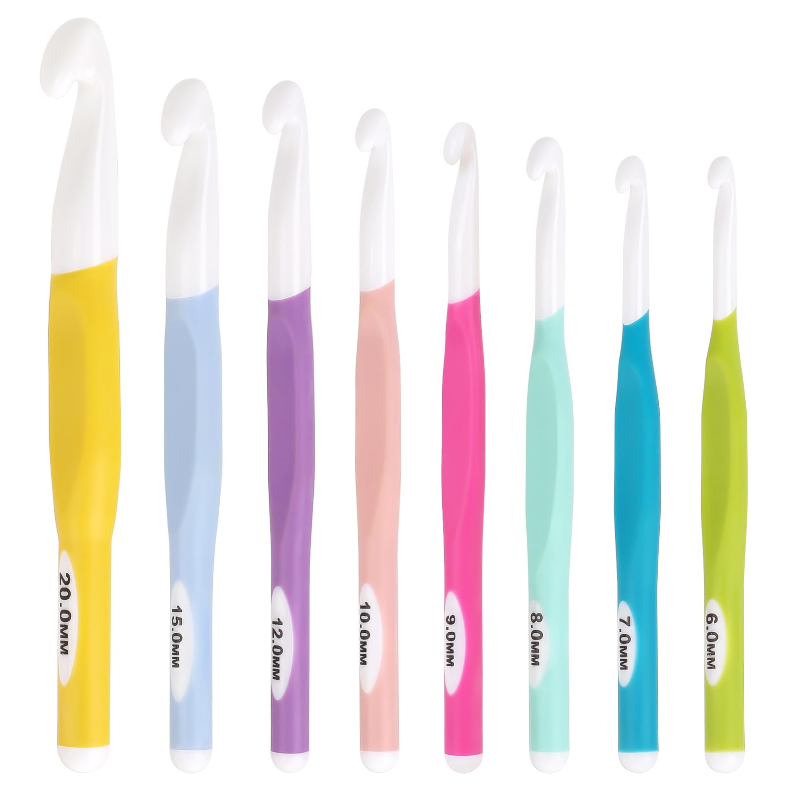 Aeelike Large Crochet Hooks Set, 8 PCS Colorful Crochet Hooks Size 6.0mm 7mm 8mm 9mm 10mm 12mm 15mm 20mm for Thick Bulky Yarn Blankets DIY Crafts, Ideal Gift-image-37