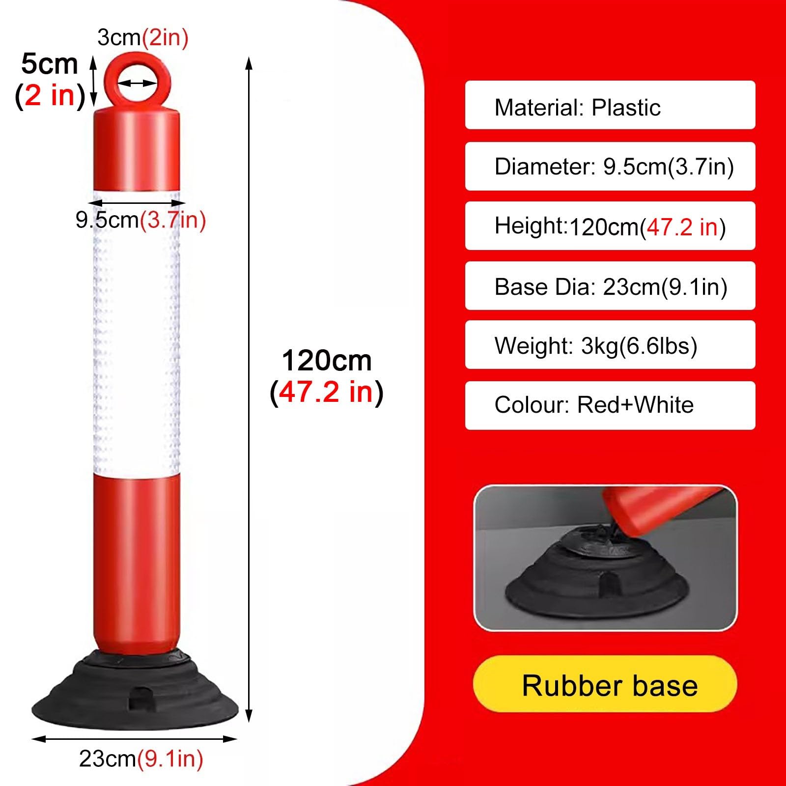 Cono stradale resistente da 20, 32 e 48 pollici, palo di delimitazione del traffico, strisce riflettenti, zona di cantiere, controllo della folla, parcheggio, sicurezza.