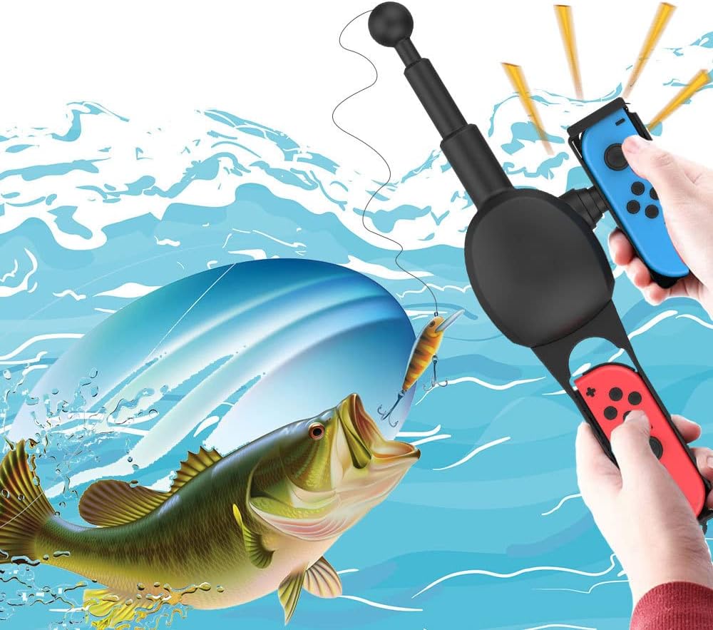 Fishing Rod for Nintendo Switch&Switch OLED, ZKKEIIE Fish Game Kit Compatible with ... - Image 7